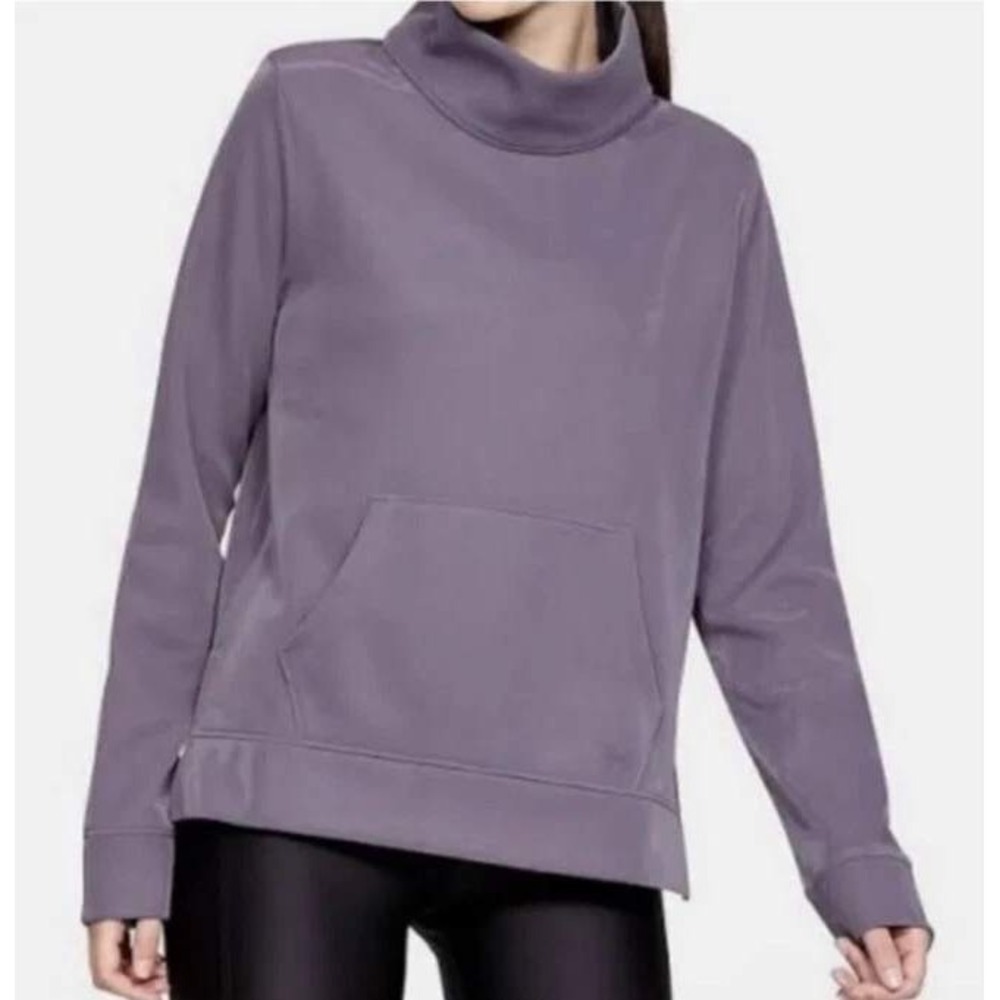 Under Armour ColdGear Womens Funnel Neck Pullover Sweatshirt Purple Mauve XS